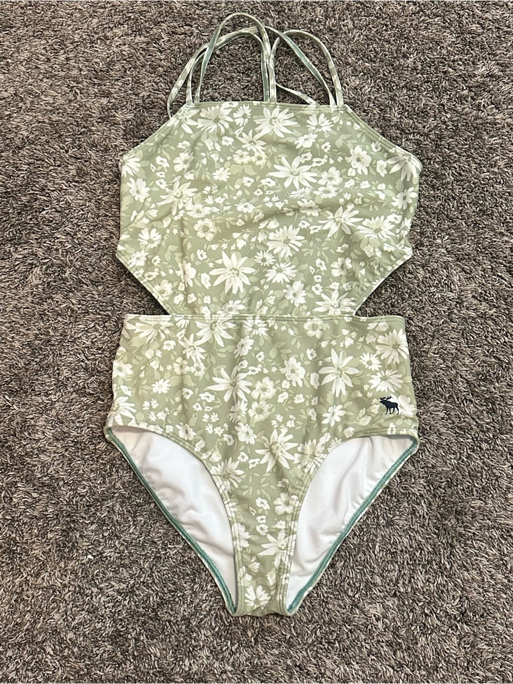 abercrombie kids Sage Green Floral One-Piece Swimsuit